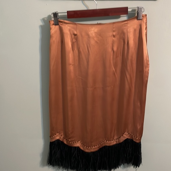 NWT Emma cook 100% silk skirt. Bronze/copper color  . Sz 10 - Picture 4 of 5